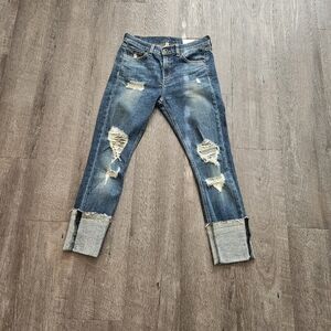 rag & bone Dre “Kingston W Hls” Skinny Distressed Jeans Size 25 Medium Wash